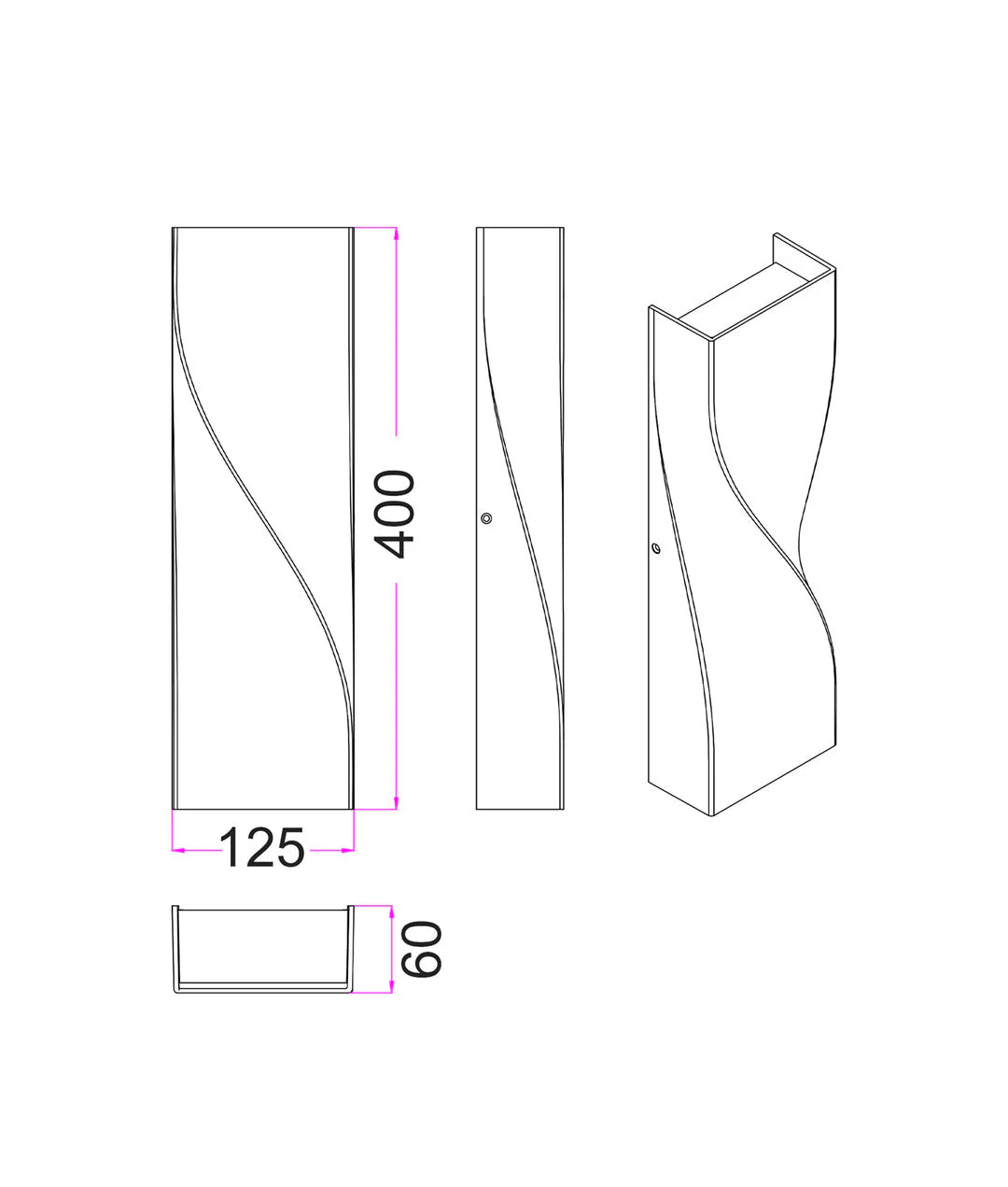 CLA GIROTRI Large Exterior LED Tri-CCT Surface Mounted Up Down Twist Wall Lights IP65
