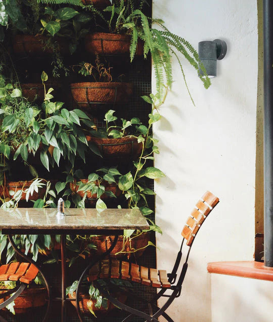 CLA GU10 Exterior Single Fixed Wall Pillar Spot Lights Solid Patina Brass IP65