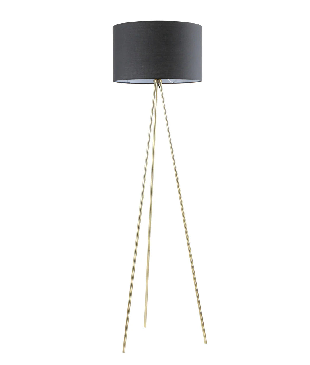 CLA Jambes Drum Shade with Antique Brass Tripod Floor Lamps