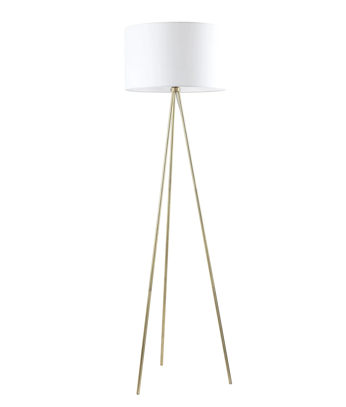 CLA Jambes Drum Shade with Antique Brass Tripod Floor Lamps
