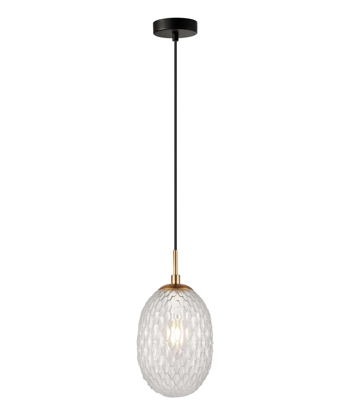 CLA KATHAL Interior Ellipse Glass Segmented with Brass Highlight Enclosed Pendant Lights