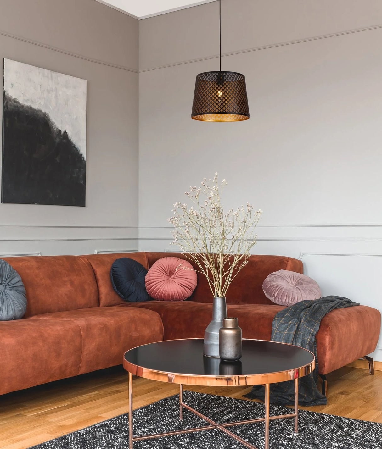 CLA PENSHADE Interior Slanted with Laser Cut with Geometry Pattern Pendant Lights