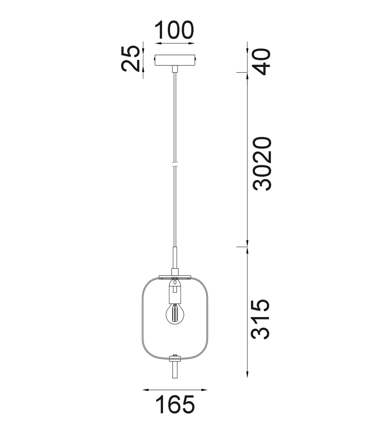 CLA PINO Interior Opal Matte / Smokey Black Mirror Finish Jar Pendant Lights