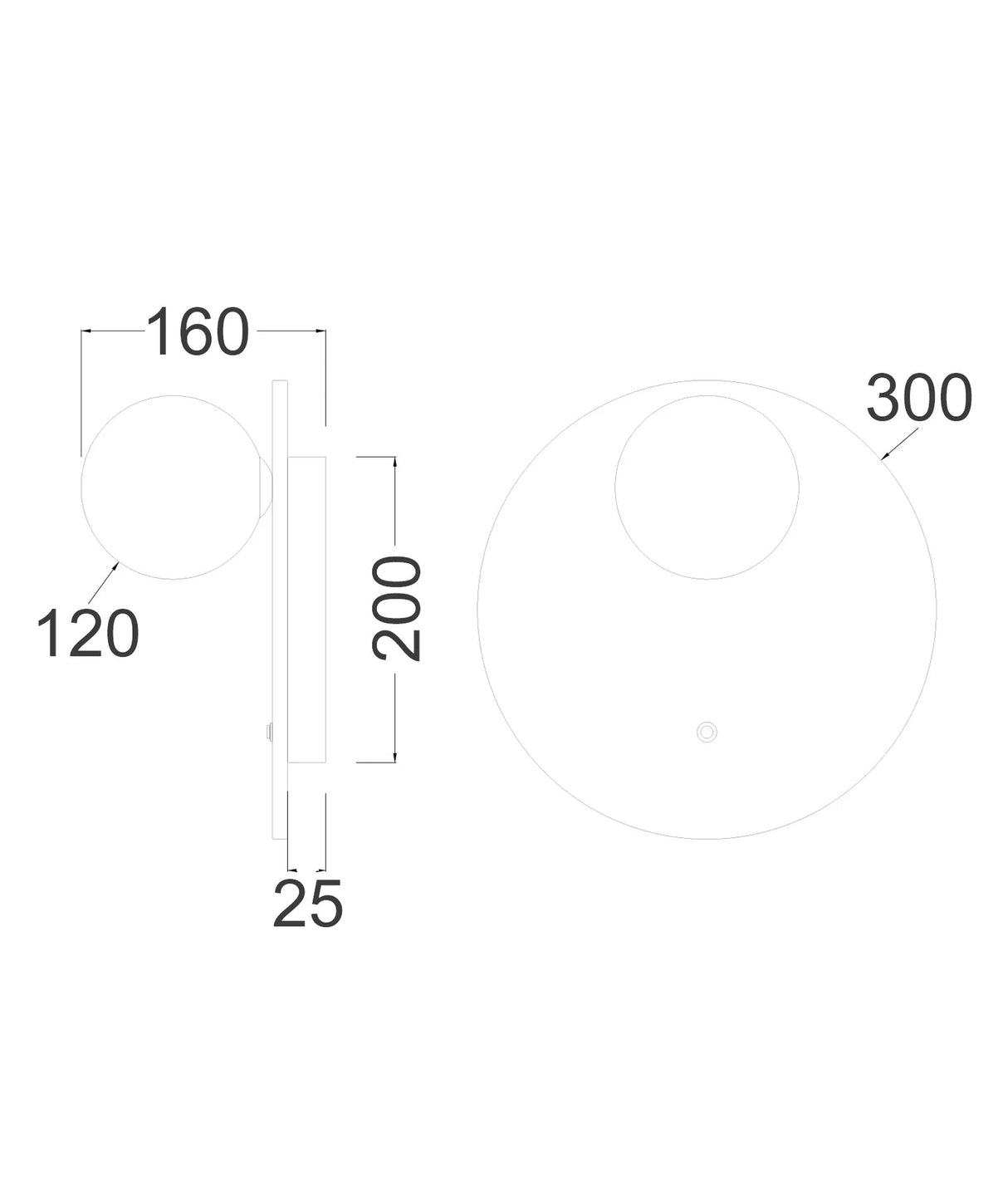 CLA Poi Interior Round Travertine Base with Beige Finish & Round Opal Diffuser Wall Light