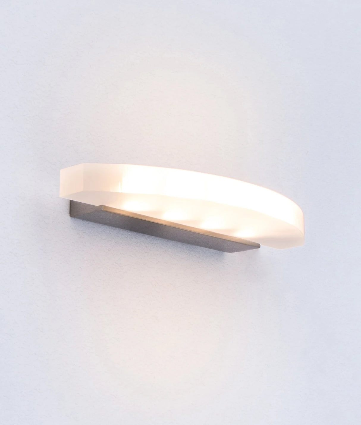 CLA Sydney City Series LED Interior Satin Nickel Curved Frosted Diffuser Wall Light