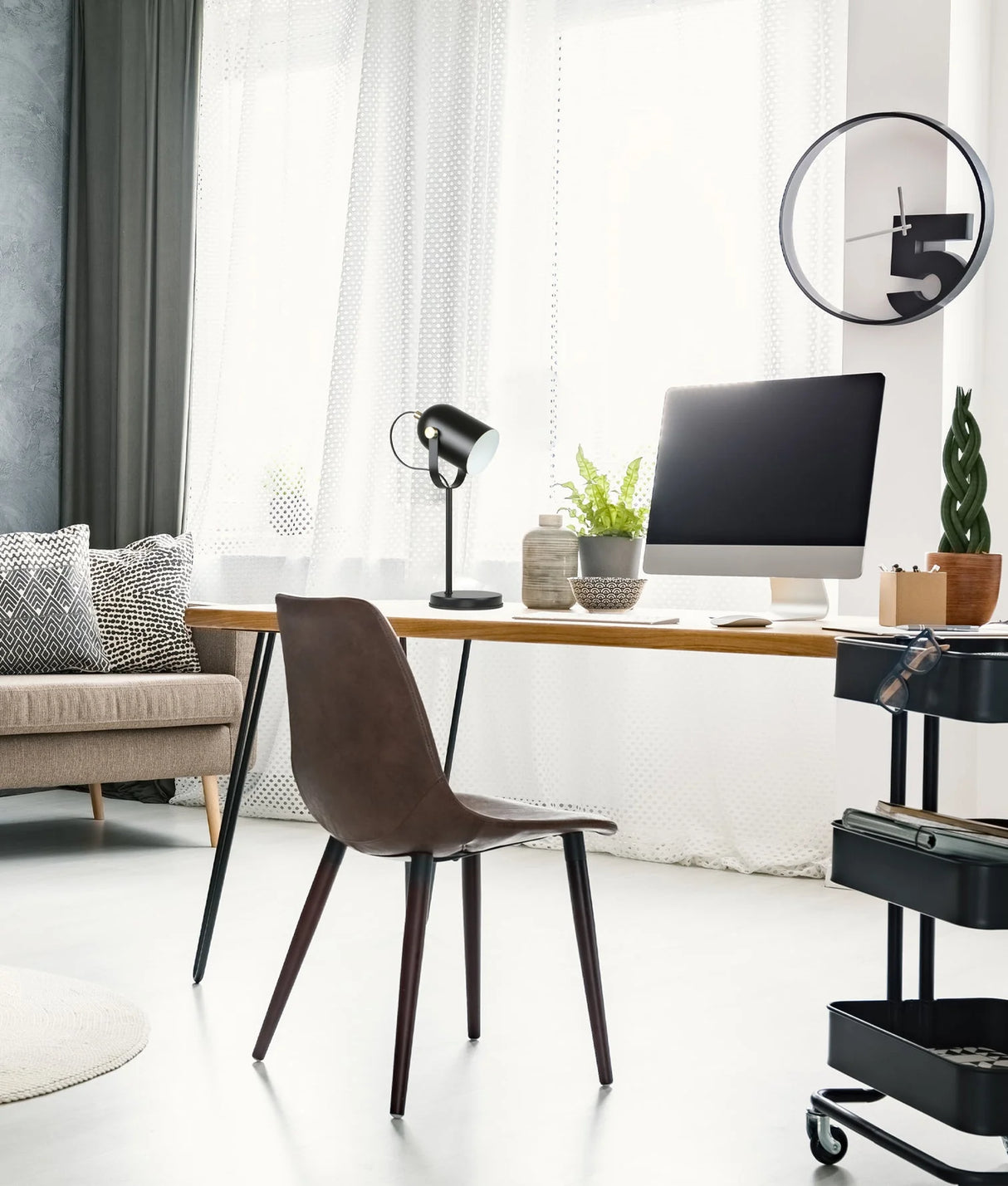 CLA Tazza Ellipse Shade with Antique Brass Highlight Table Lamps