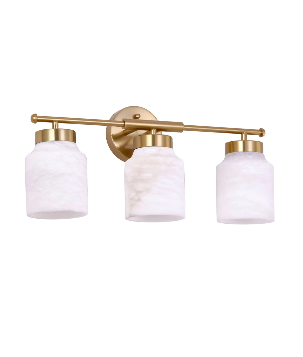 CLA Tufo Interior White 3 Light Jar Alabaster with Brass Highlight Wall Light
