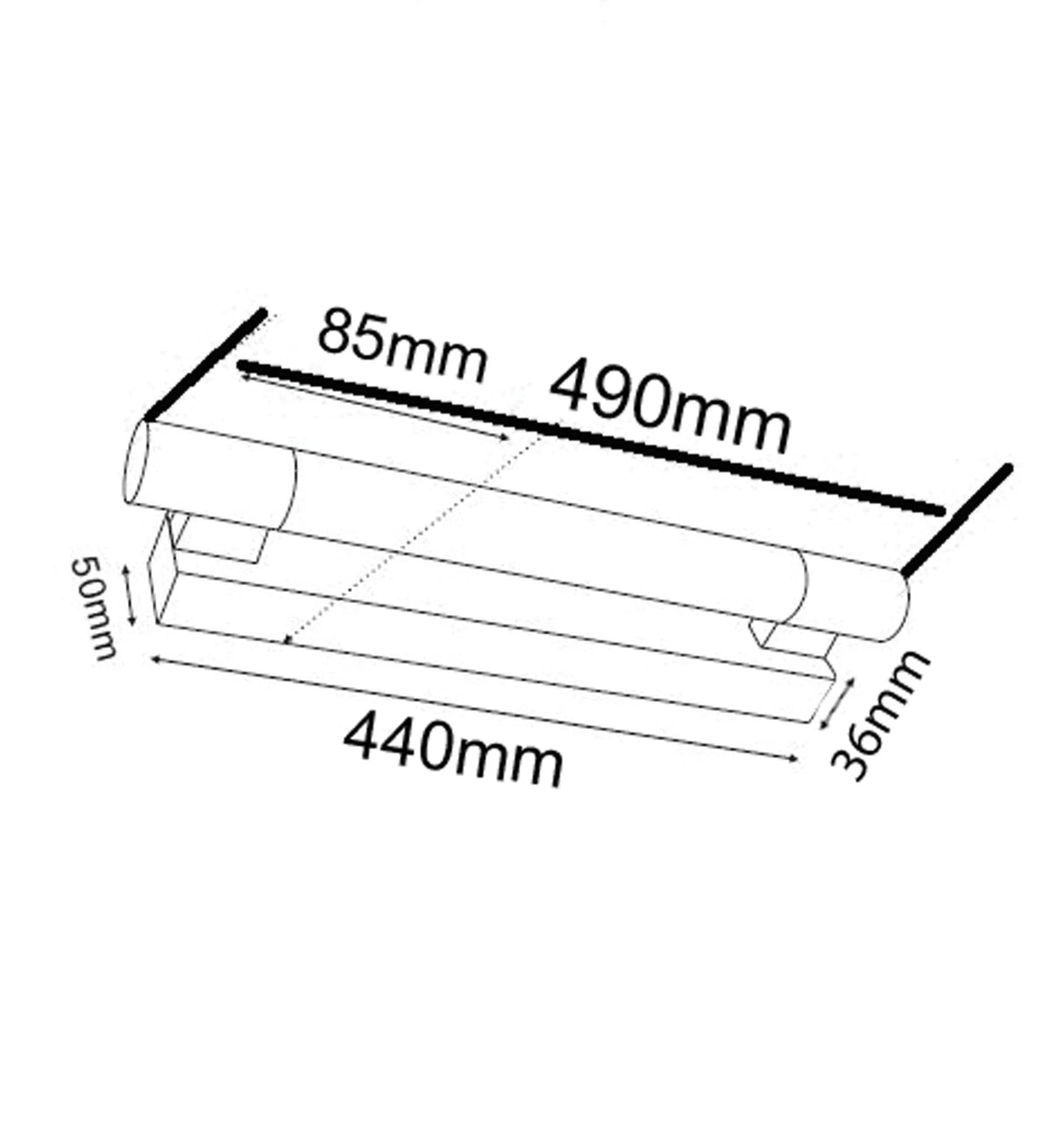 CLA Vanity LED Interior Chrome Frosted Acrylic Diffuser Wall Lights