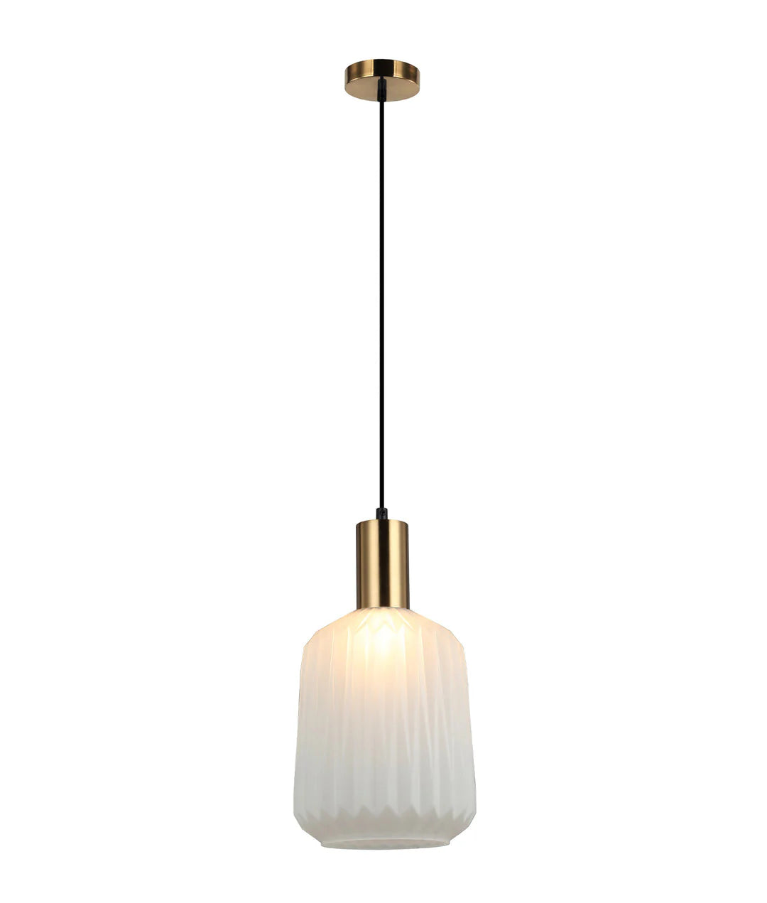 CLA Papel Interior Pleated Opal Jar Glass Pendant Lights