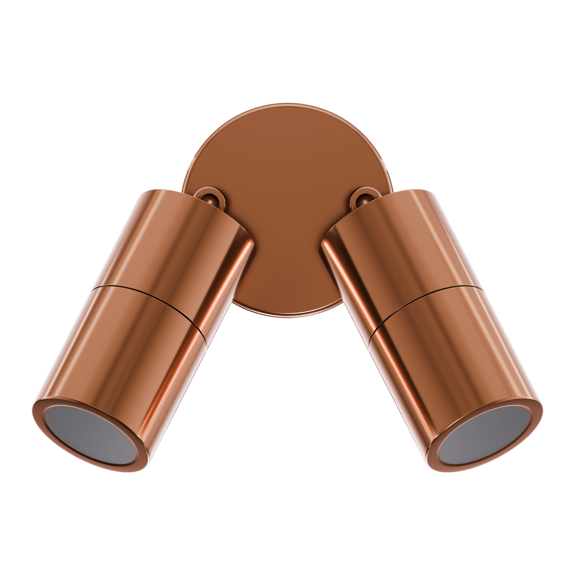 Copper-colored Domus Shadow 2 LED GU10 spotlight for focused lighting on a transparent background