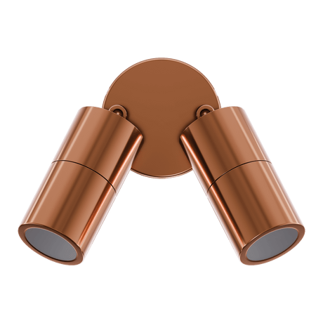 Copper-colored Domus Shadow 2 LED GU10 spotlight for focused lighting on a transparent background