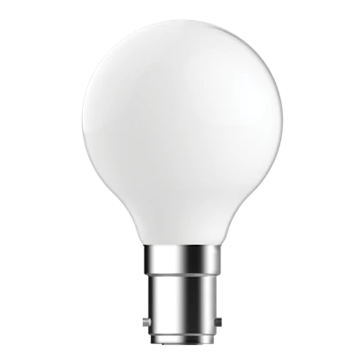Energy-efficient Domus G45 LED bulb ideal for home lighting with silver base on a white background