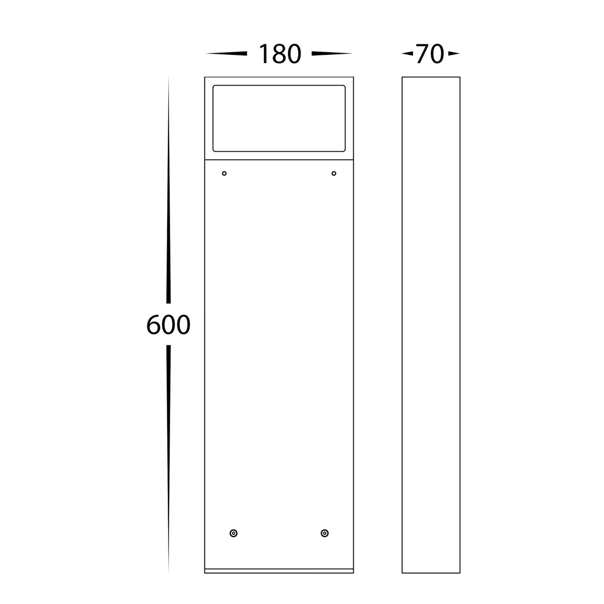 Havit HV1636T-BLK-240V Cadrado Black LED Bollard Light