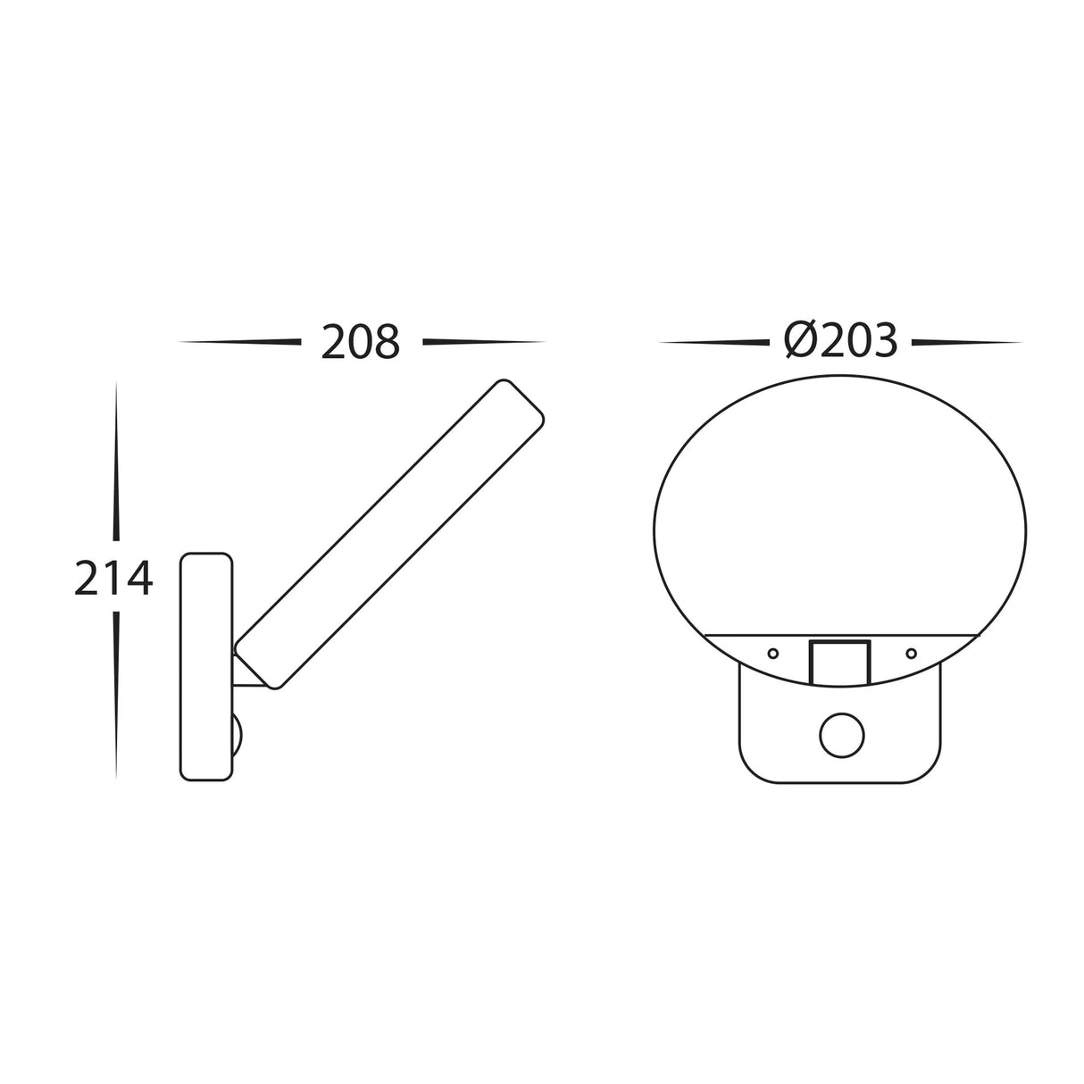 Havit HV36724-BLK Solarni Polycarbonate Black Solar Wall Light