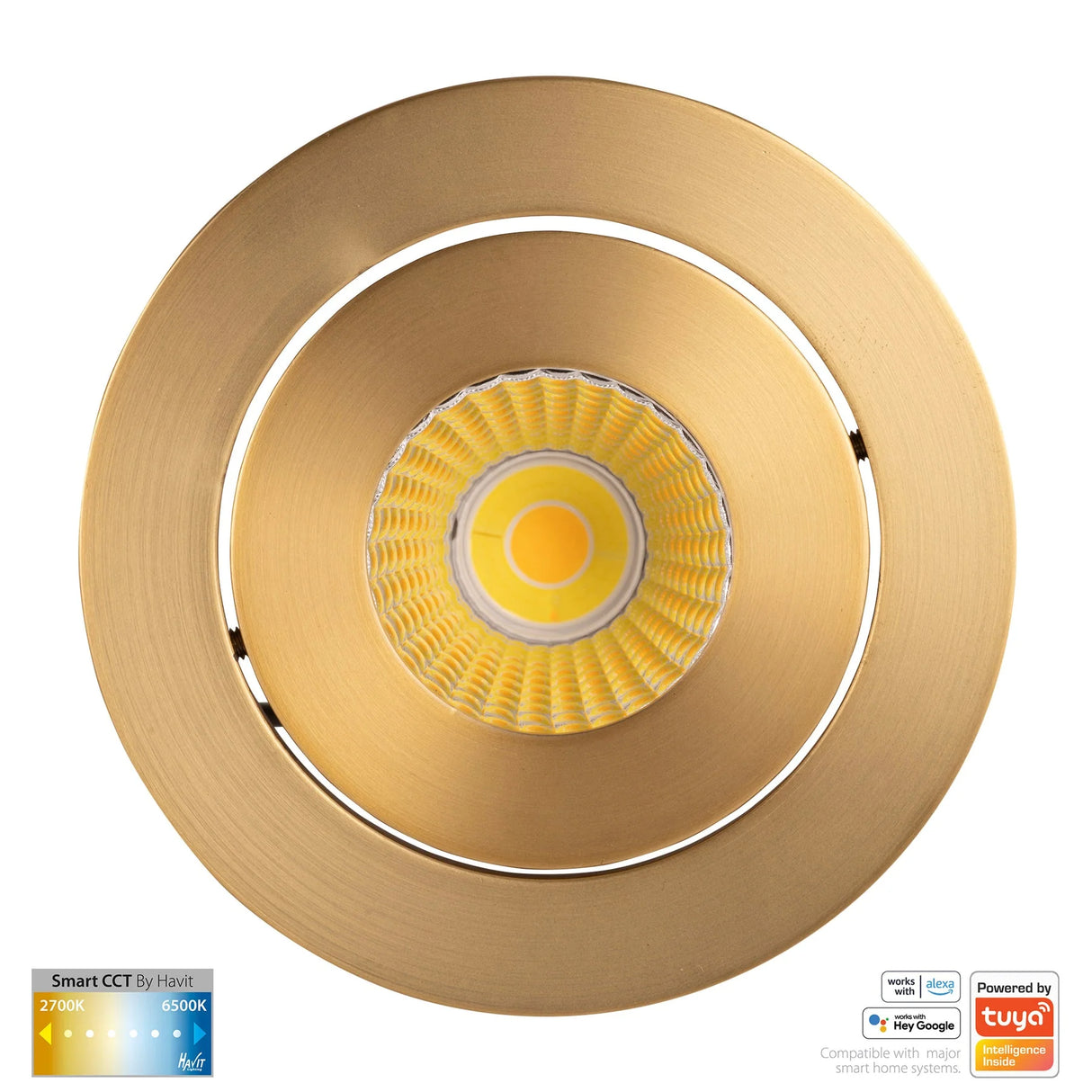 Havit HV5512CCT-BR Prime Brass Coloured Tilt CCT WIFI LED Downlight