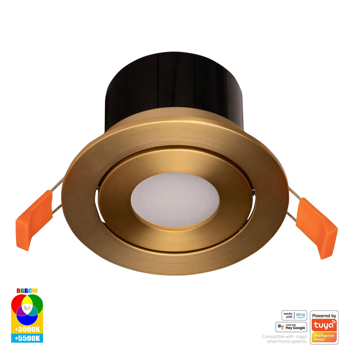 Havit HV5512RGBCW-BR Prime Brass Coloured Tilt RGBCW WIFI LED Downlight