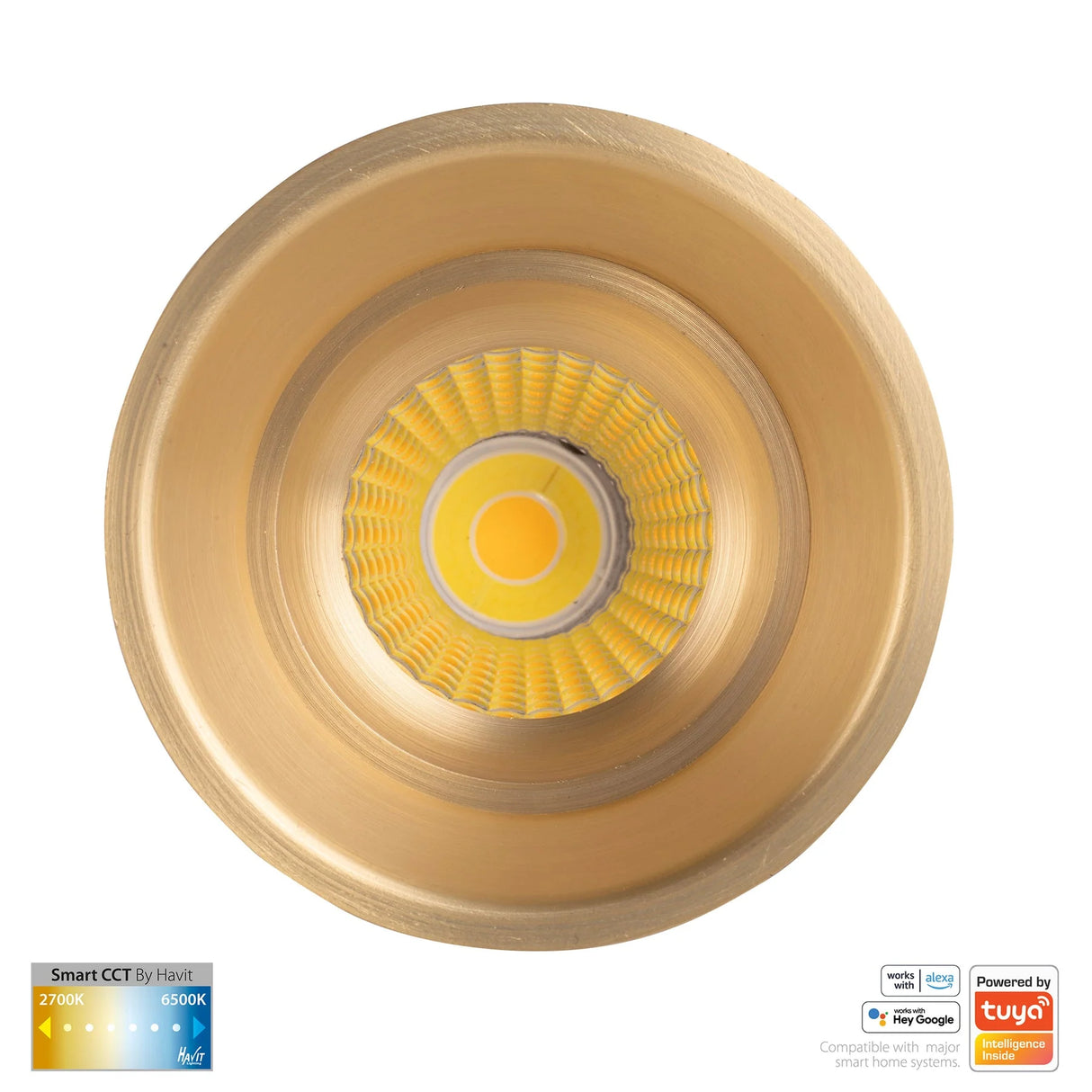 Havit HV5513CCT-BR Prime Brass Coloured Fixed Deep CCT WIFI LED Downlight