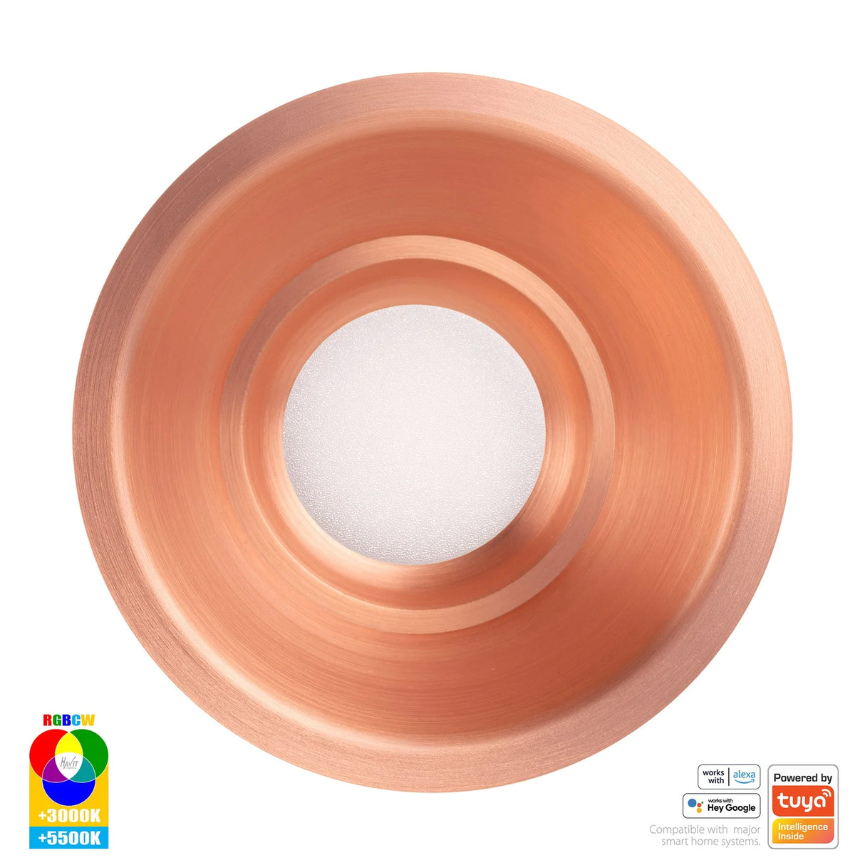 Havit HV5514RGBCW-CP Prime Copper Coloured Fixed Deep RGBCW WIFI LED Downlight