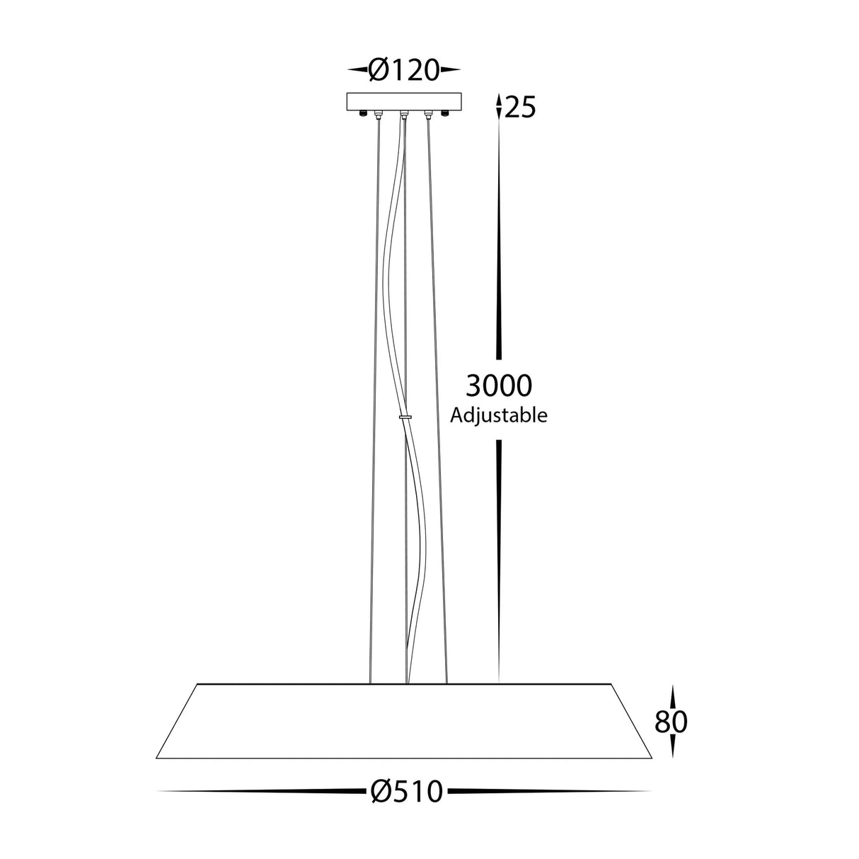 Havit HV5873T-PDT Noyer 510mm Walnut Timber LED Pendant