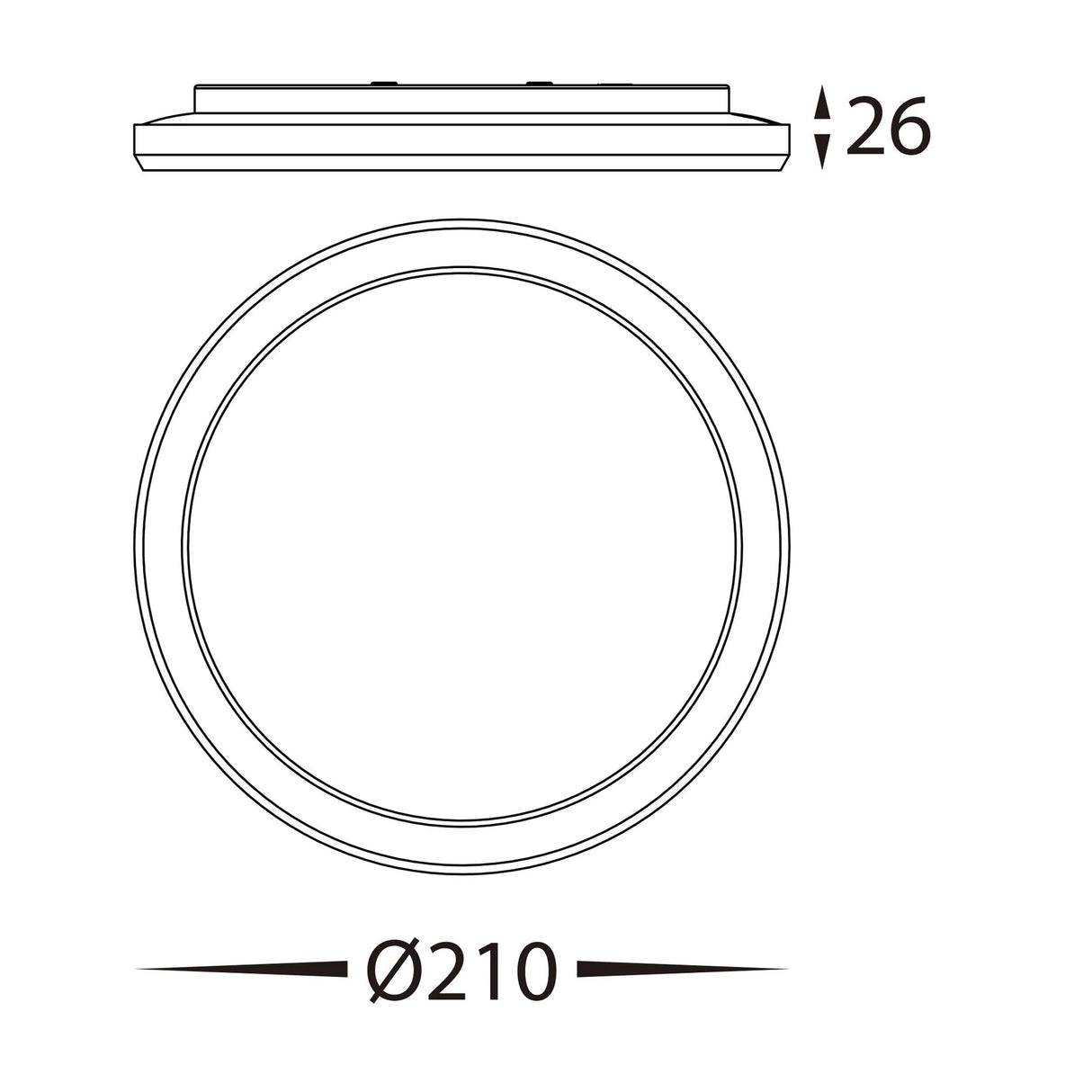 Havit HV5876T-WHT Slim White 16w LED Ceiling Mounted Oyster Light