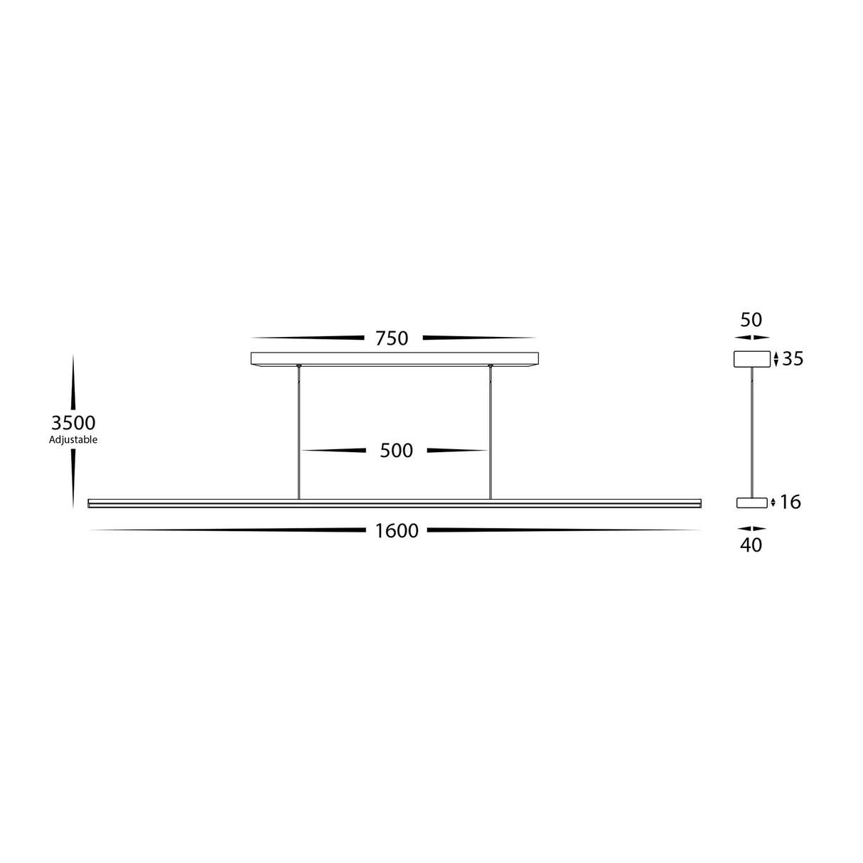 Havit HV6006T-WHT Proline White 1600mm Slim LED Pendant