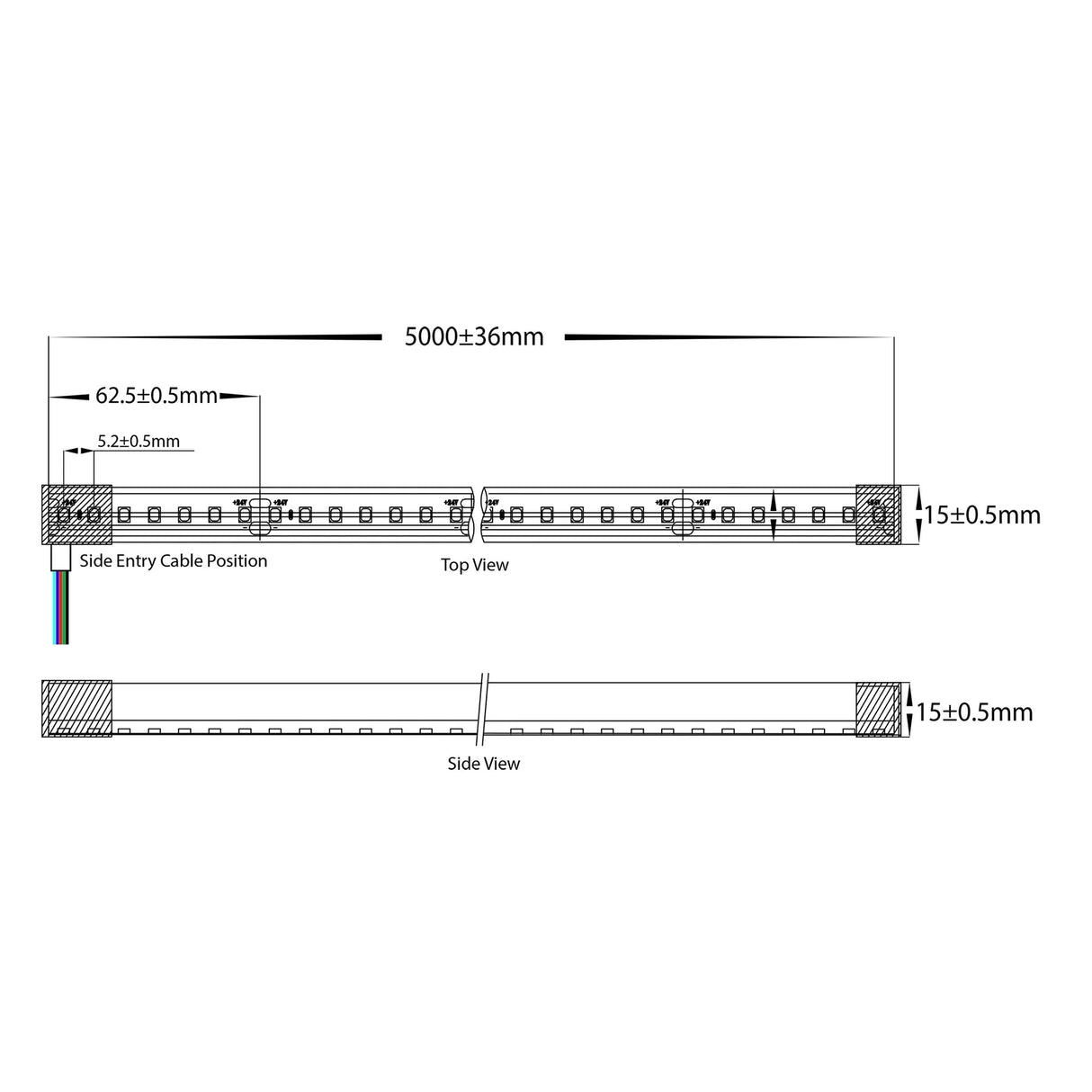 Havit HV9796 IP67 200 RGBW 14.4w IP67 24V DC Top Bend HaviFlex Flexible Neon LED Strip