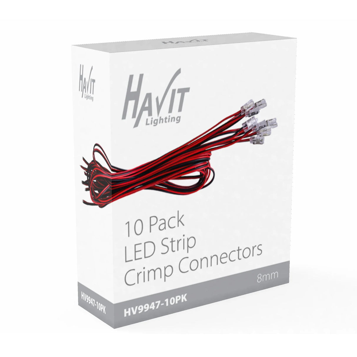 Havit HV9947-10PK 10 Pack of LED Strip Connectors with 1m Cable to suit IP20 8mm PCB LED Strip