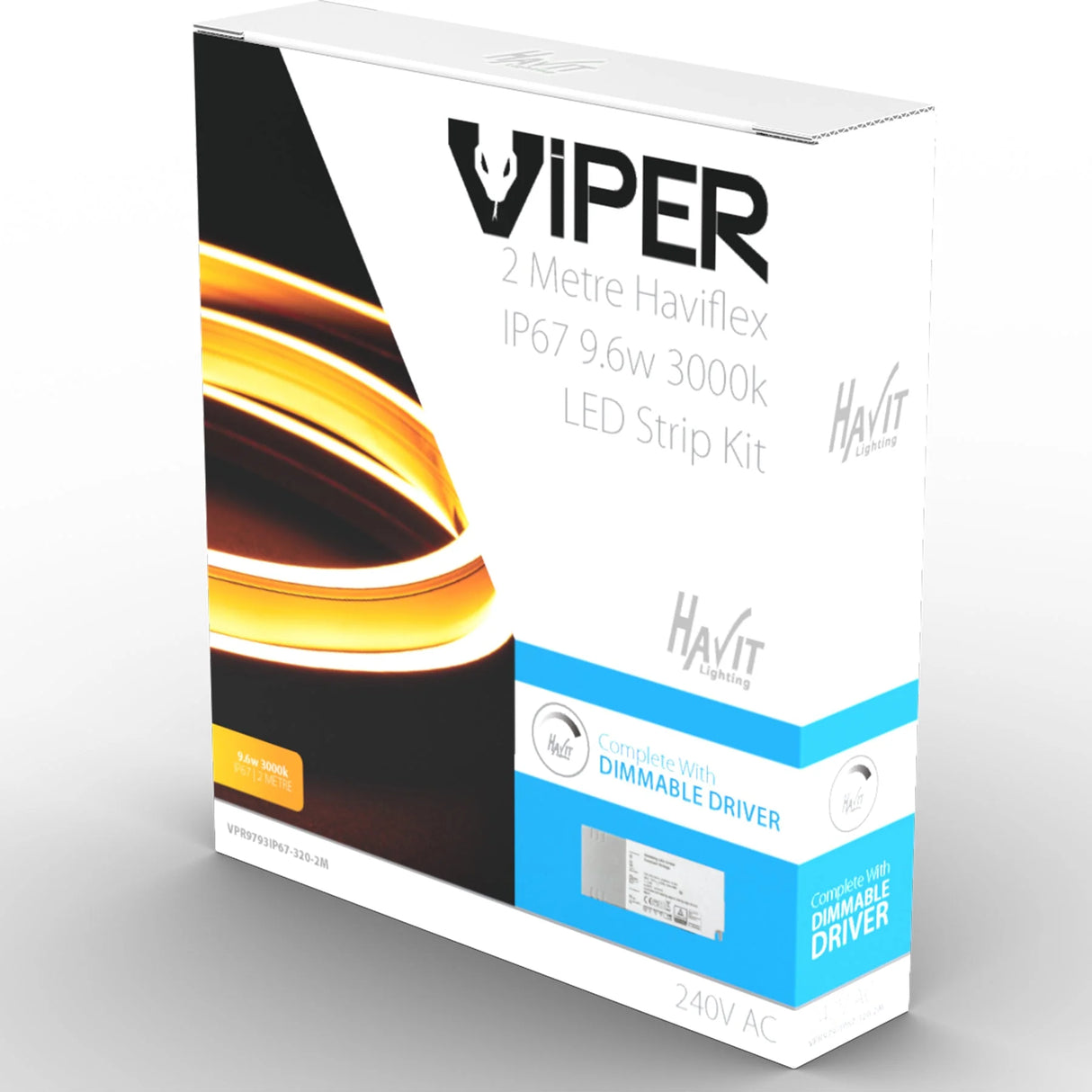 Havit VPR9793IP67-320-2M Viper Side Bend Haviflex 9.6w Per Metre 2m LED Strip kit 3000k