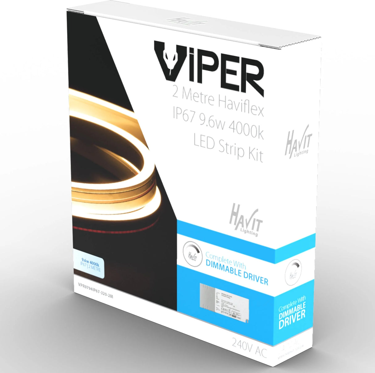 Havit VPR9794IP67-320-2M Viper Side Bend Haviflex 9.6w Per Metre 2m LED Strip kit 4000k