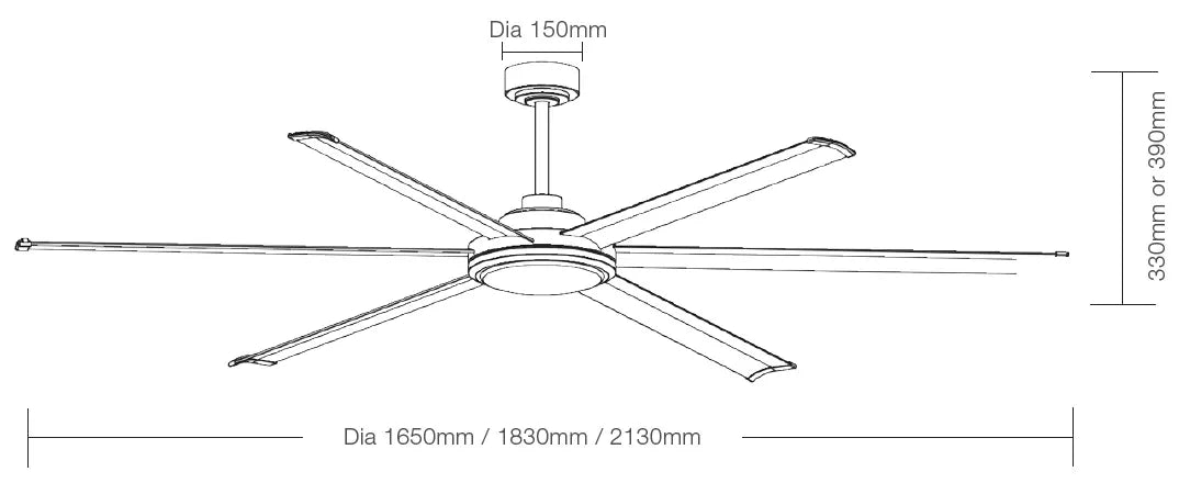 Martec Albatross II DC 65″ 72″or 84″ Smart Ceiling Fan With WIFI Remote Control
