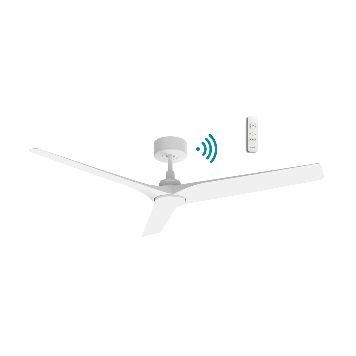 White Energy-efficient Martec Cordoba DC smart ceiling fan for homes