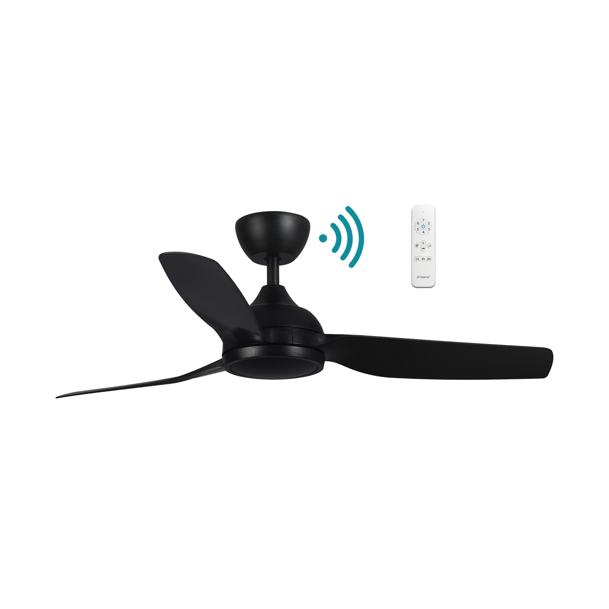 Black Energy-efficient Martec Daytona DC ceiling fan for modern interiors.