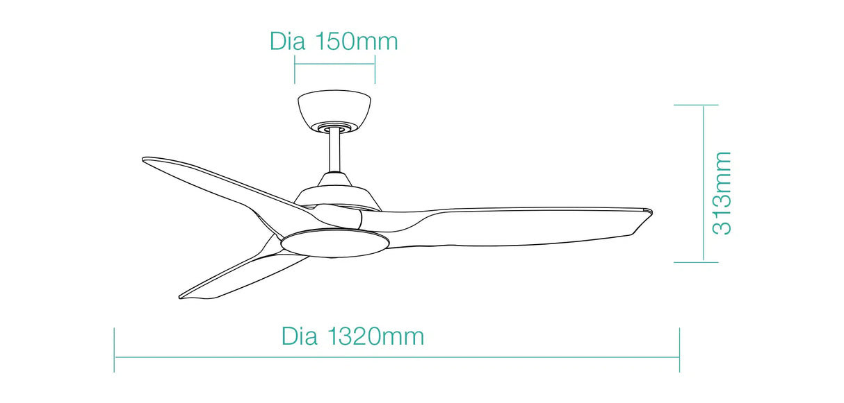 Martec Impact DC 52″ Smart Ceiling Fan With WIFI Remote Control