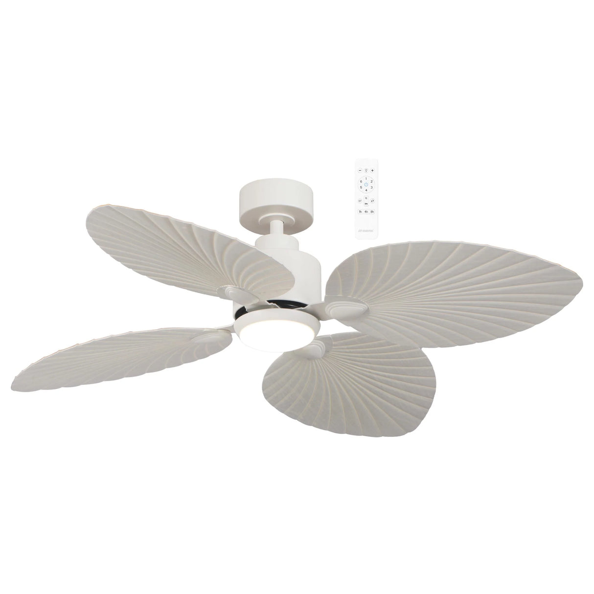 White Smart home compatible Martec Kingston 50 inch DC ceiling fan with WiFi remote on a white background