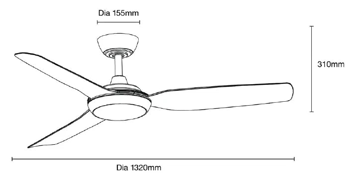 Martec Viper DC 48″ & 52″ 3 or 4 Blade Smart Ceiling Fan With WIFI Remote Control LED Light