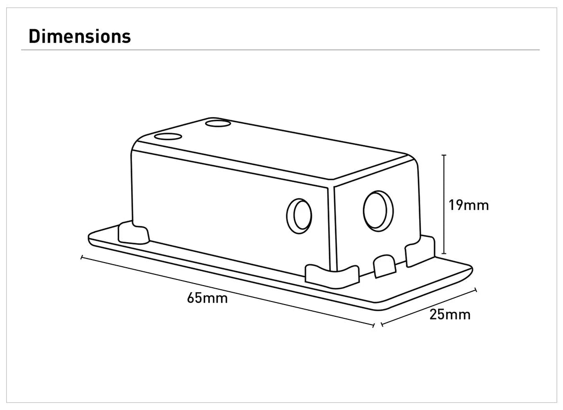 Dimension of Delay-on delay-off electronic timer switch by Mercator