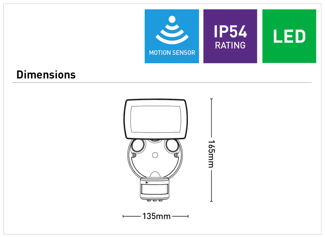 Mercator ONYX LED Floodlight with PIR Sensor
