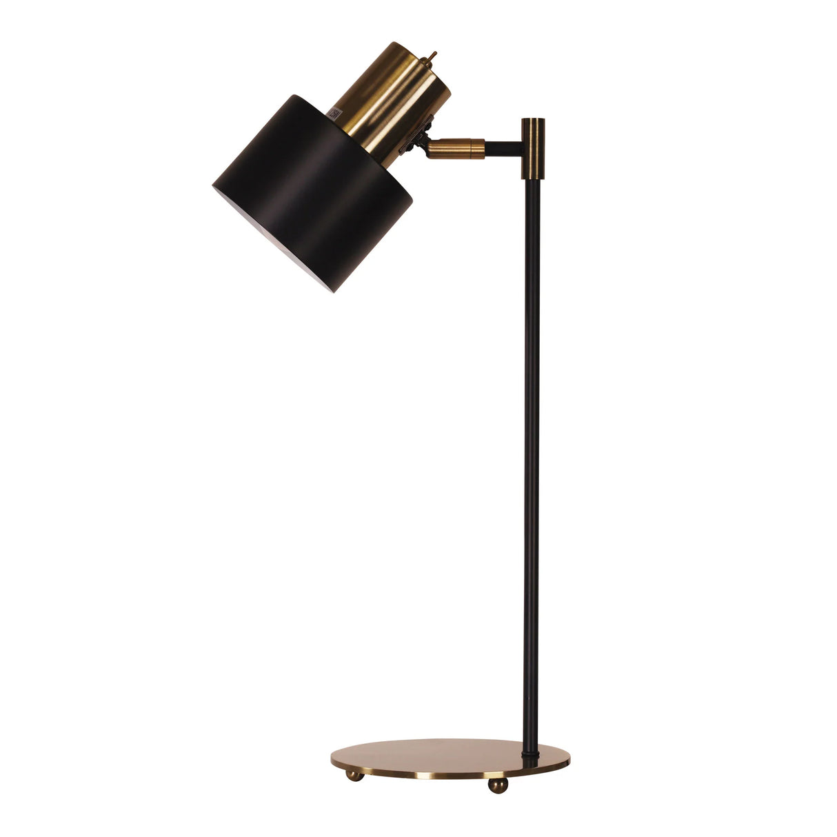 Oriel Ari Mid-Century Task Lamp Black and Antique Brass