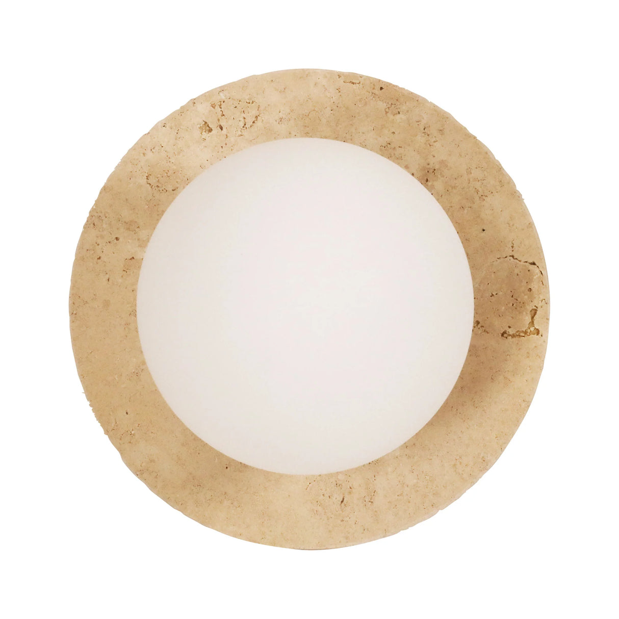 Oriel Elf G9 Travertine Decorative Opal Glass Wall Light