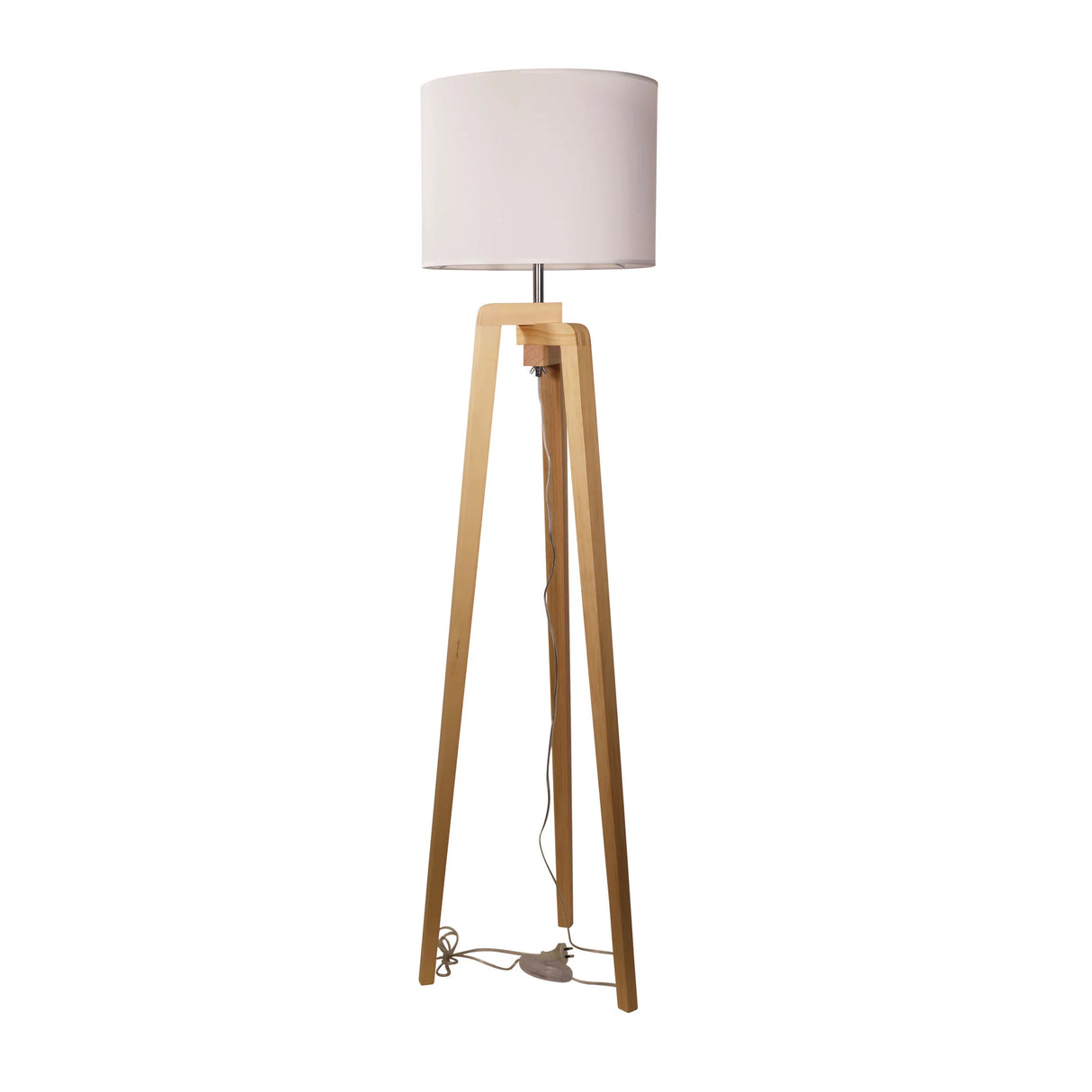 Oriel Lund Complete Scandi Timber Tripod Floor Lamp