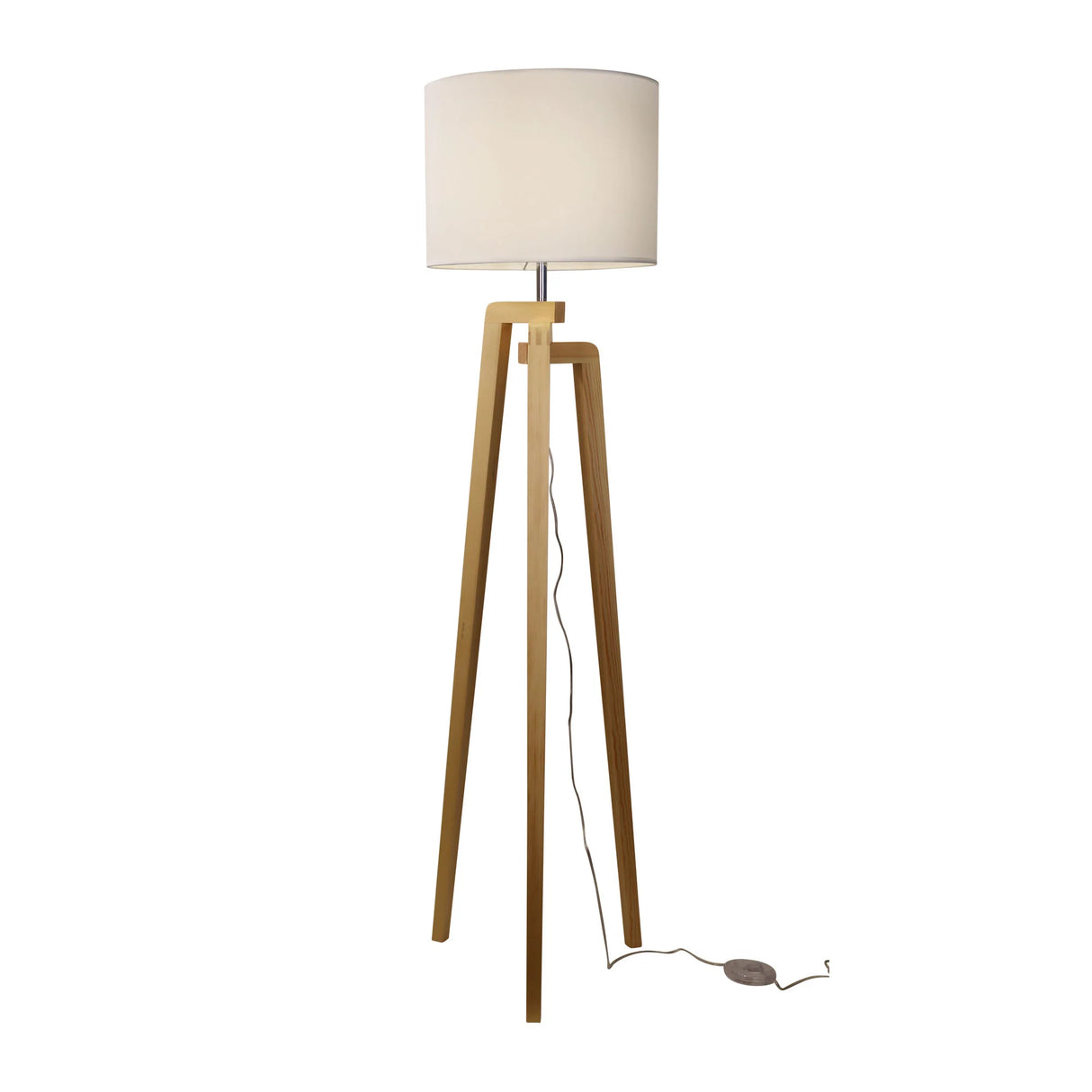 Oriel Lund Complete Scandi Timber Tripod Floor Lamp