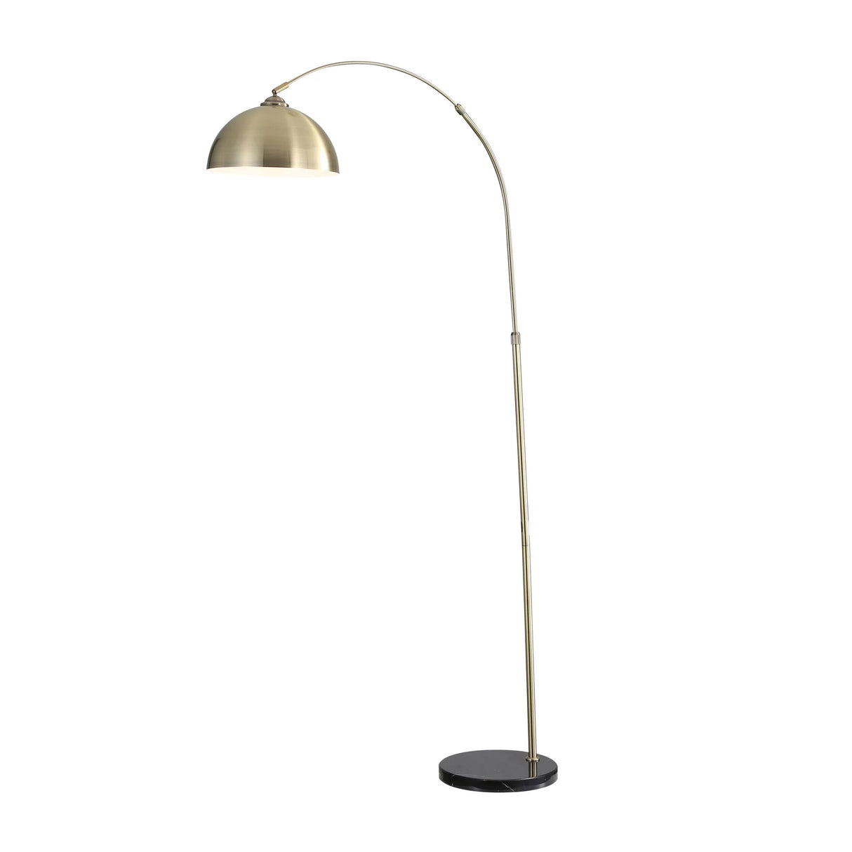 Oriel Marmo Antique Brass Arc Floor Lamp with Marble Base