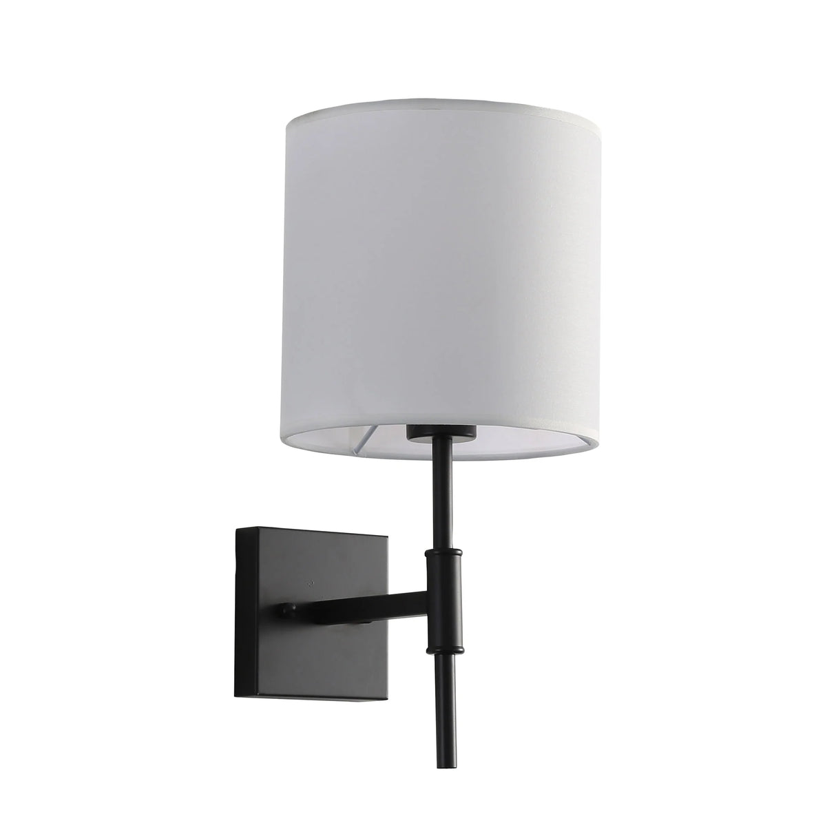 Oriel Bella Black Wall Sconce with Fabric Shade