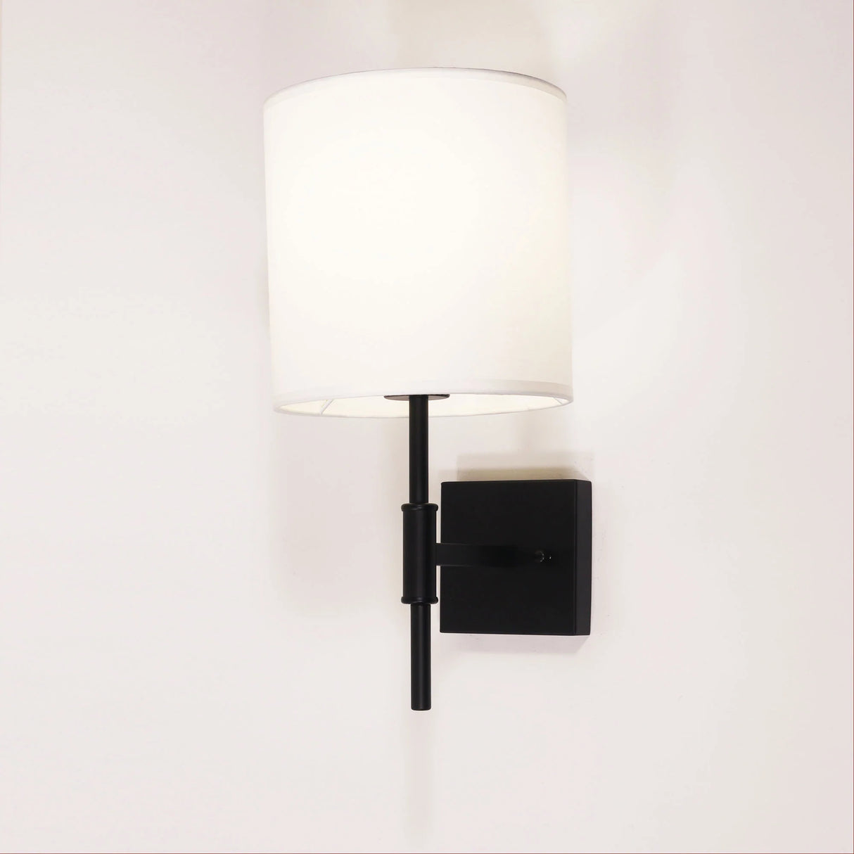 Oriel Bella Black Wall Sconce with Fabric Shade