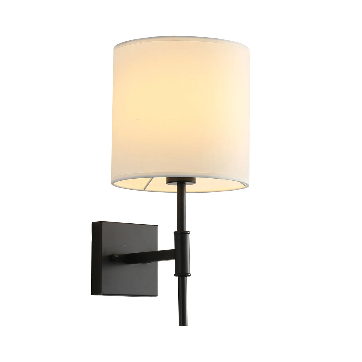 Oriel Bella Black Wall Sconce with Fabric Shade