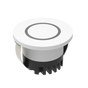 Domus Aura 24V round 3W LED trio IP20 white steplight with white top and black base on a white background