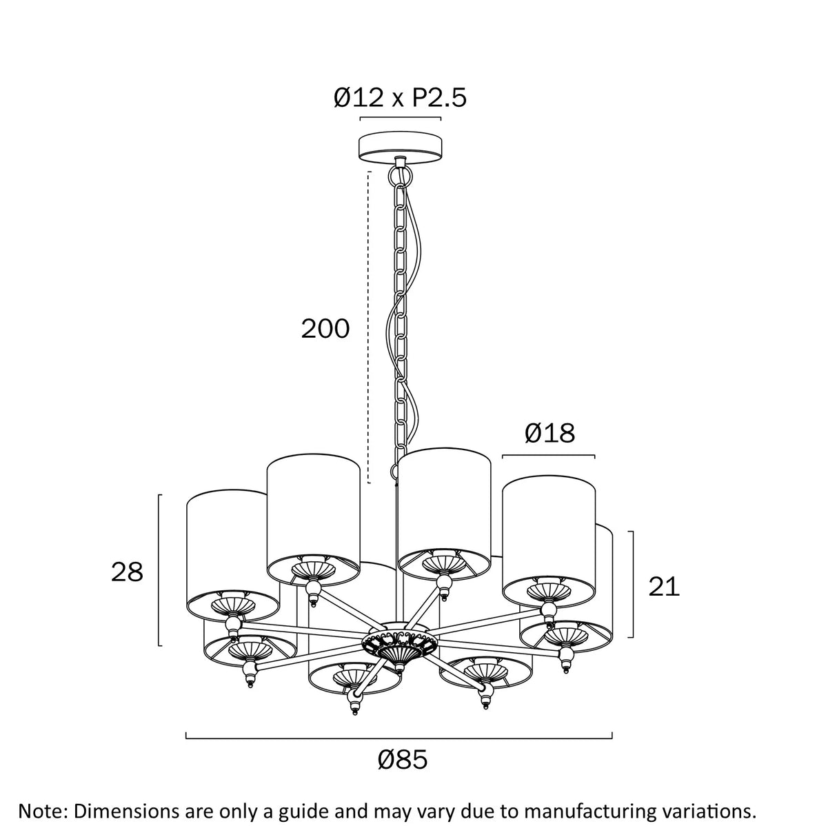Telbix Argos 8 light Pendant