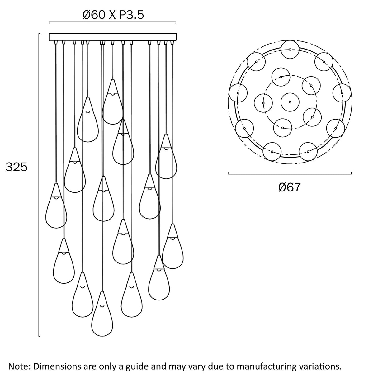 Telbix Atico 15 Light Pendant