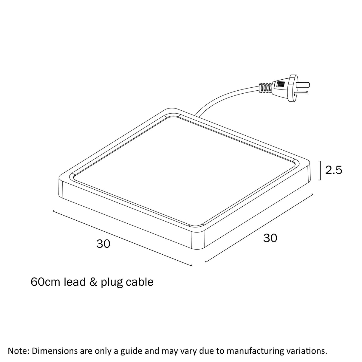 Telbix Lunos 30cm Square Oyster