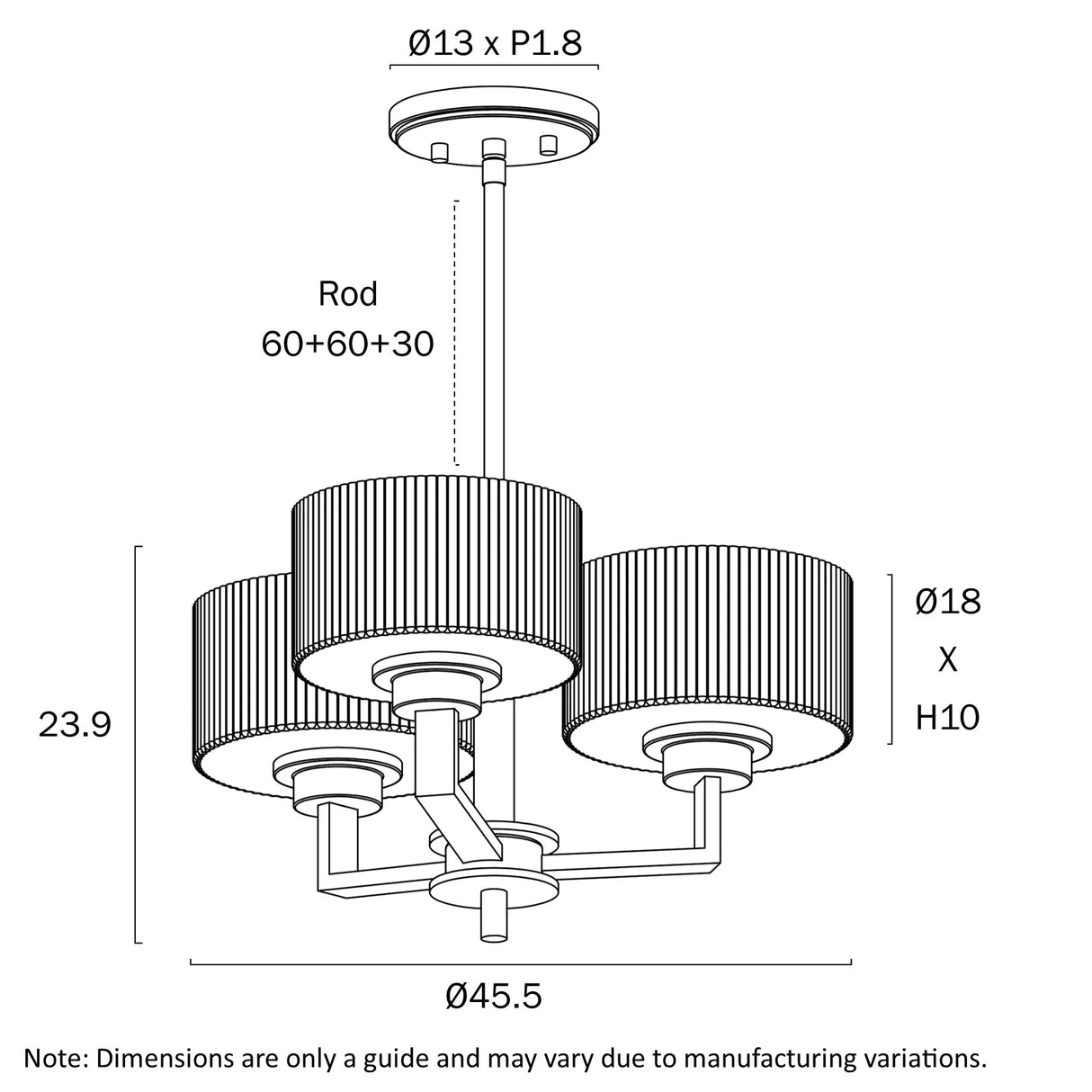 Telbix Moreno II 3 Light Pendant